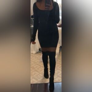 Sunday Best Aritzia Black Long Sleeve Midi Dress